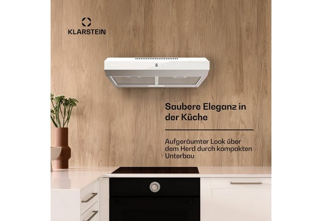 Contempo Neo Unterbauhaube Abluft/Umluft 175 m³/h Abluftleistung SenseControl integrierte Touch-Steuerung Edelstahl / Acrylglasfront