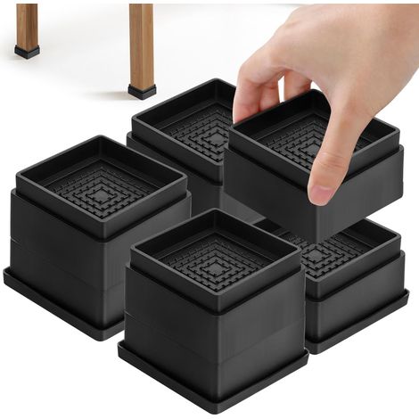 Set Mit 8 Verstellbaren Möbelfüßen (2,5 Cm, 5 Cm, 7,5 Cm), Stapelbar, Für Tischbeine, Bettbeine Und Sofabeine, Rutschfest