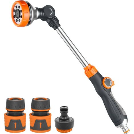 Gartenspritze, 47 Cm Lange Gießlanze Mit 8 Einstellbaren Sprühmustern, Gartenspritze, Gießkanne Mit 2 X 1/2-zoll-schlauchdüsen Und 1 X Düse