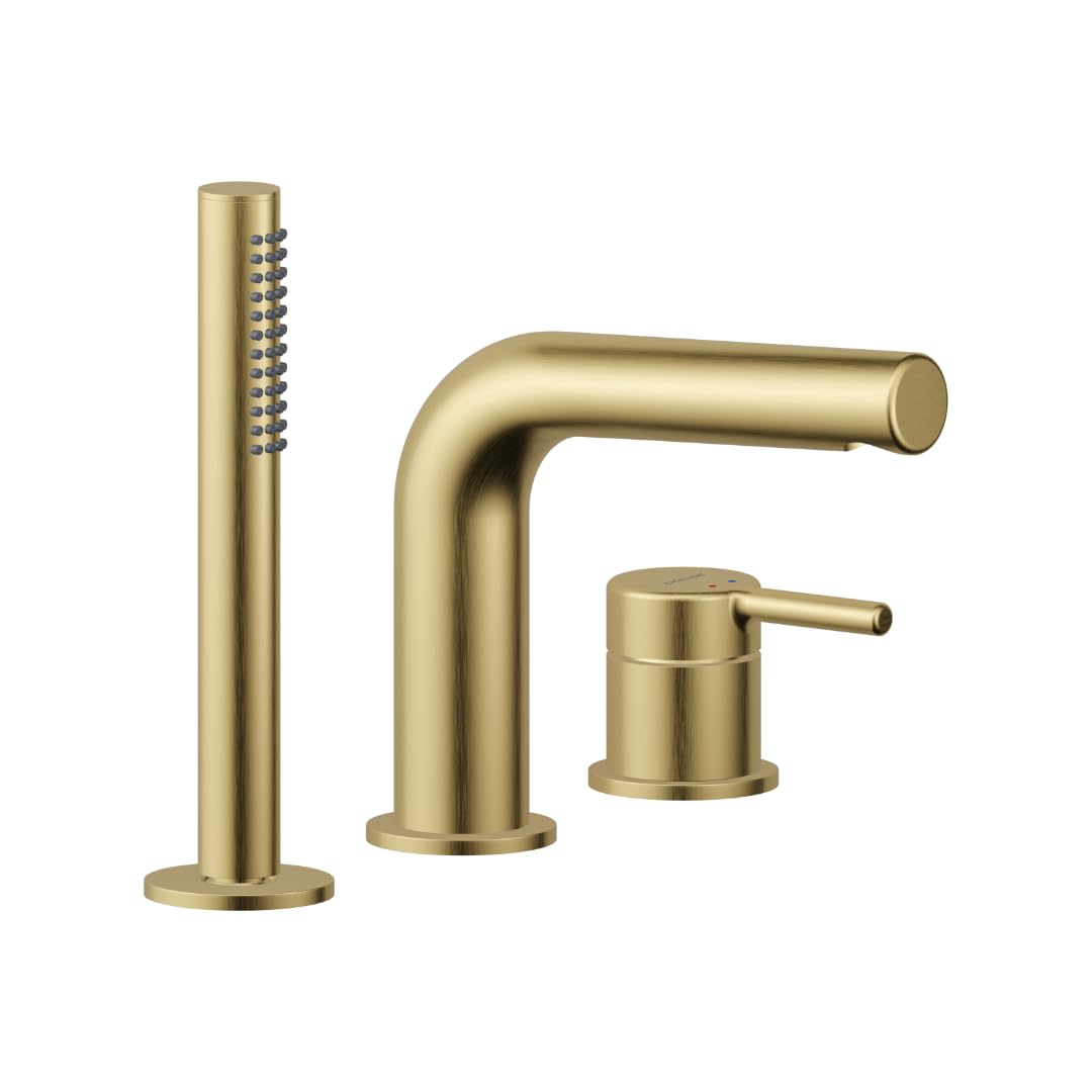Ecolam 3 Loch Wannenarmatur Pi Gold Gebürstet Wannenrandarmatur Badewannenarmatur Mischbatterie Handbrause