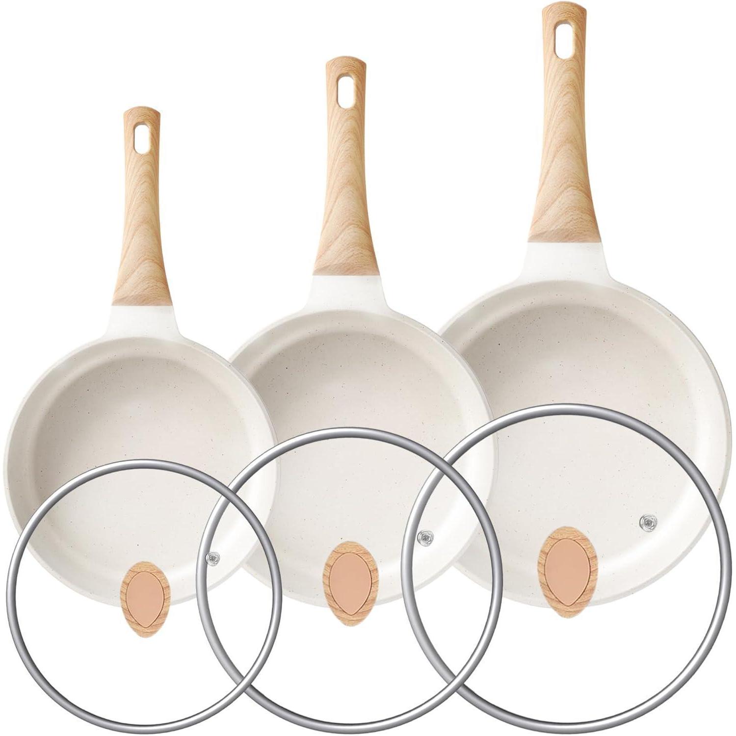 Pfannenset Mit Deckeln, Antihaftbeschichtung, Induktion, 20/24/28cm