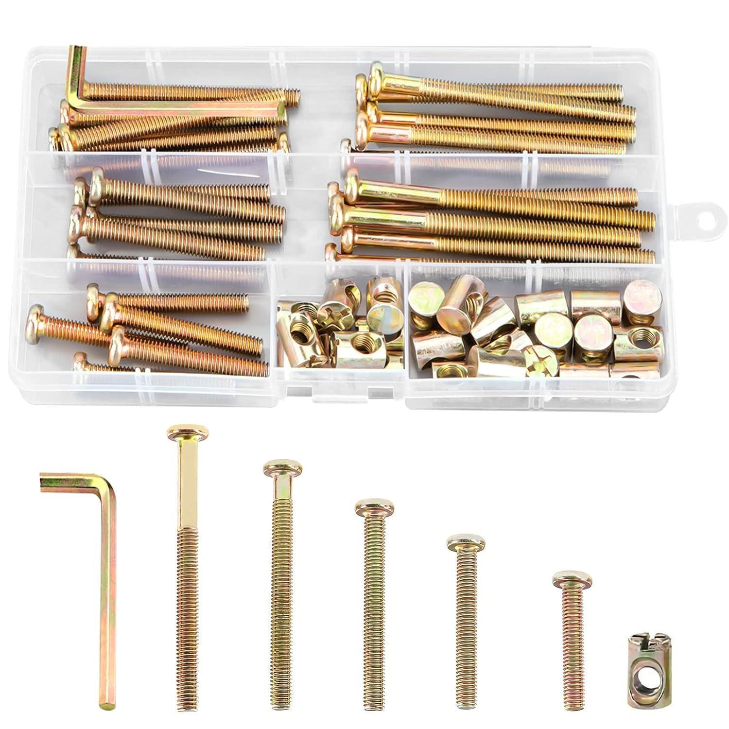 Möbelschrauben M6 Verzinkter Stahl 40-80mm Set Mit 50 Stück