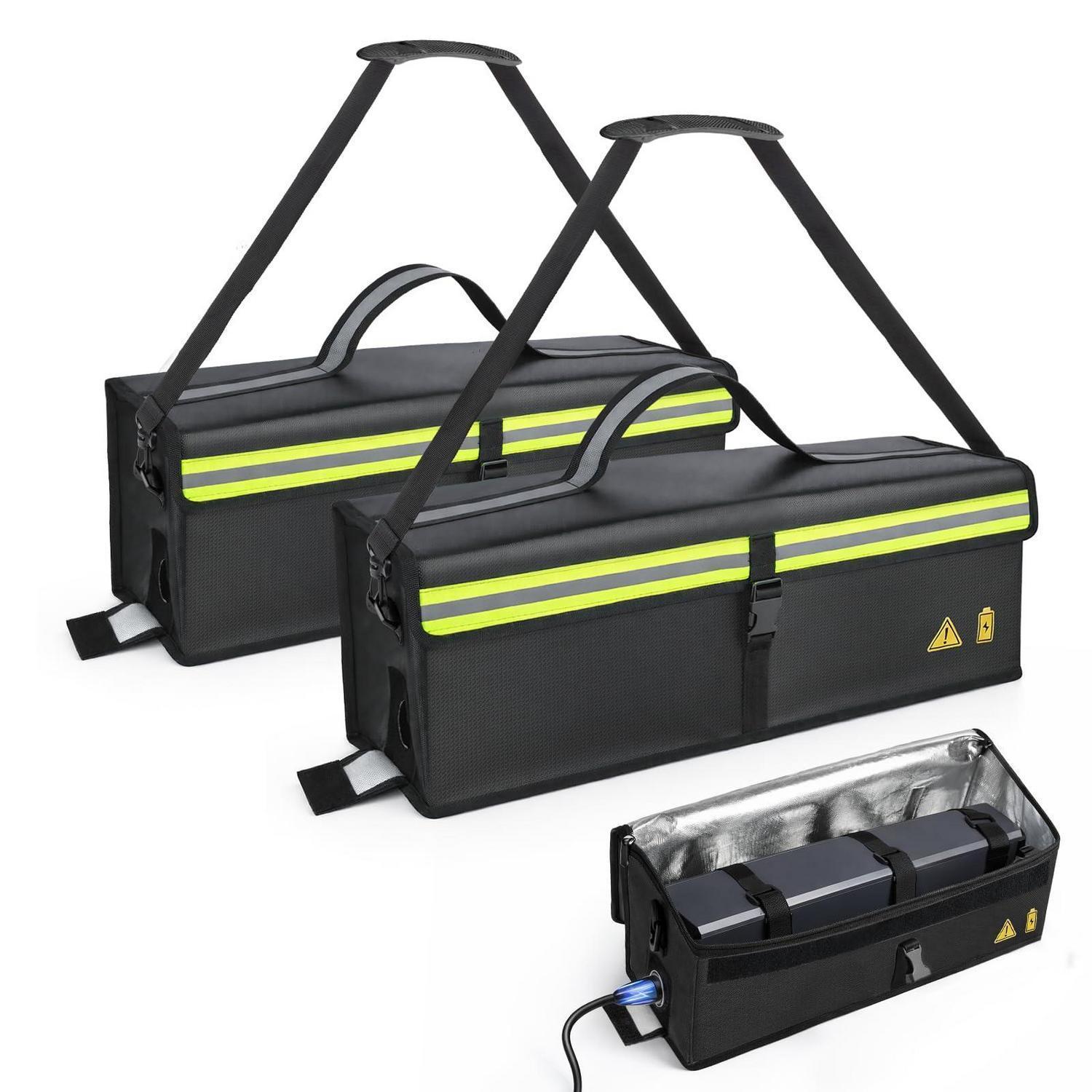 2x E-bike Akkutasche Feuerfest, Wasserdicht, Explosionssicher 49x15x15cm