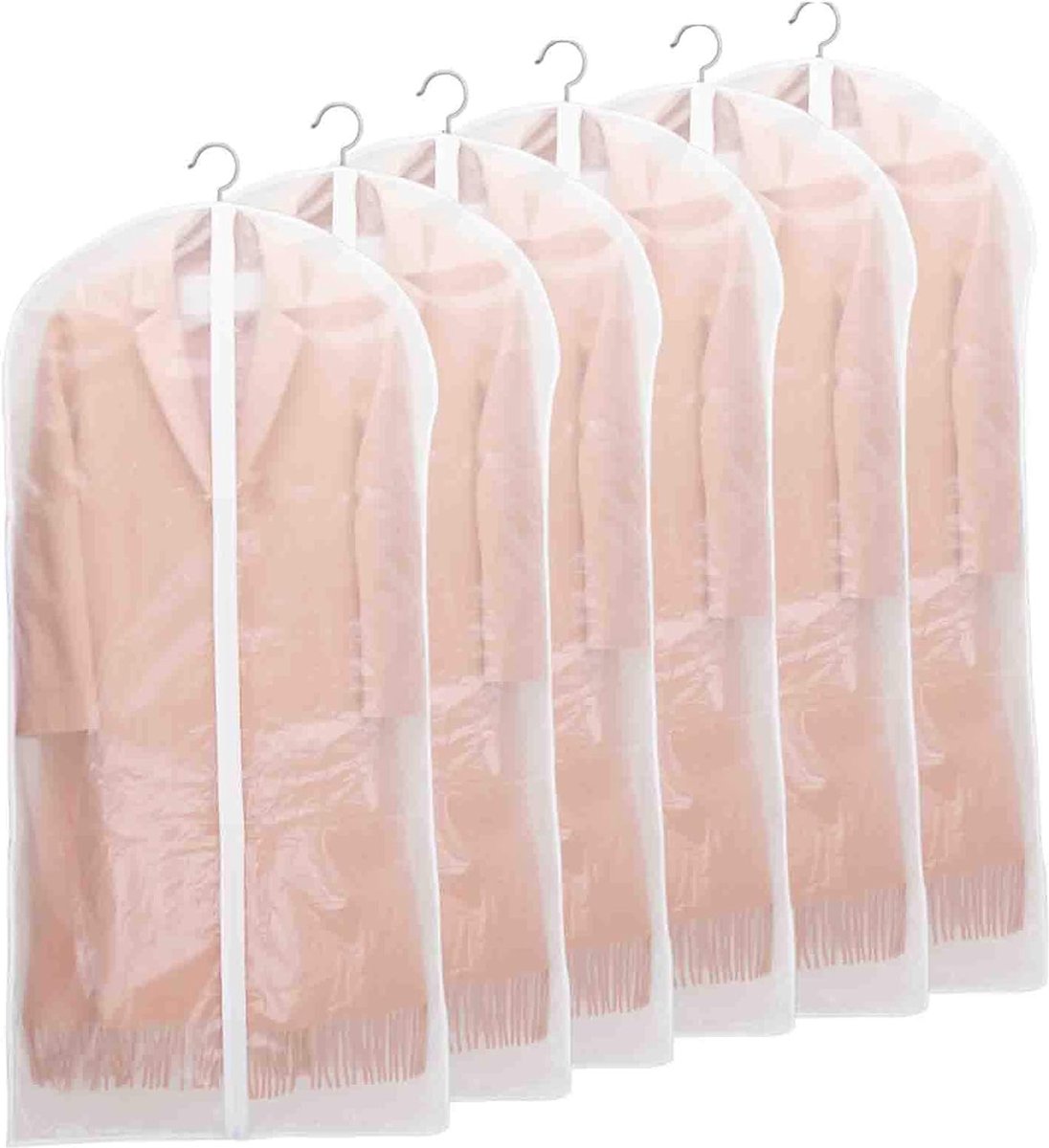 Kledinghoes - Opbergtas - 5 Stück - 60x140cm - Kledingzak - Kledingzakken Mit Riten - Waterbestendig Hacken Mit Öffnung Für Kledinghanger - Kledingbescherming - Transparant - Ademend & Stofdicht