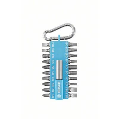 21-teiliges Schrauberbit-Set mit Snap-hook (hellblau) Ausstellerversion