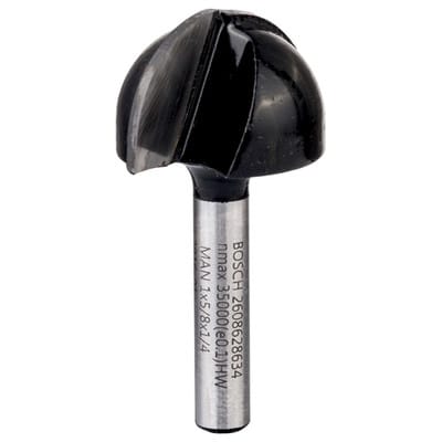 Hohlkehlfräser, 1/4", R1 12,7 mm, D 25,4 mm, L 15,6 mm, G 49 mm (2608628634)