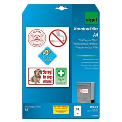 Inkjetfolie, A4, Pck=10 Blatt, IF140, wetterfest