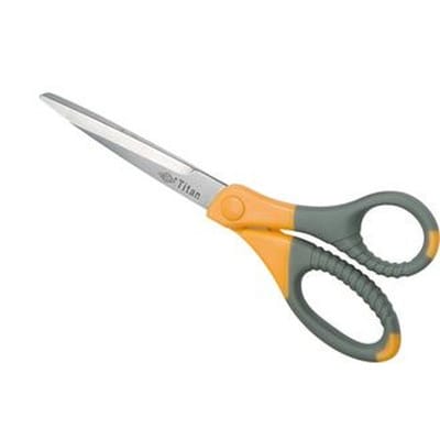 Schere Titan Plus, 7"/18,0cm, 9857, aus Edelstahl, mit grau-gelben Gummigriffen