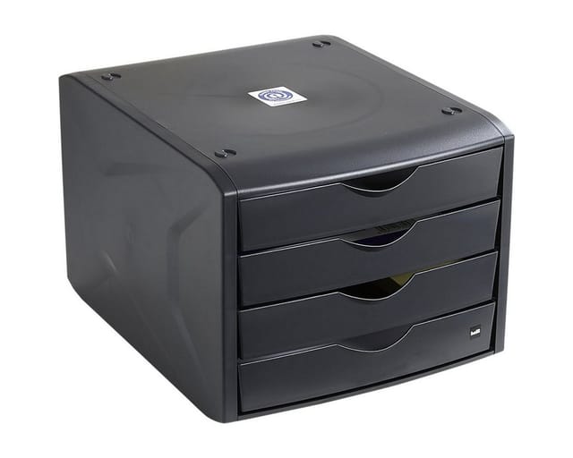 Schubladenbox the green chameleon, A4, 78x248x320mm, schwarz, H6429595, 4 gesch.