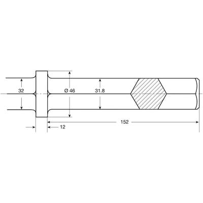 Spitzmeißel 6-kant 32x152/Bund46 400mm