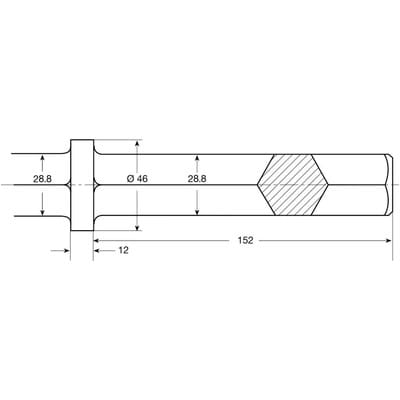 Spitzmeißel 6-kant 29x152/Bund46 400mm