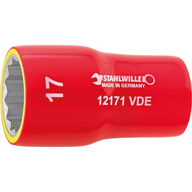 3/8" (10mm) VDE-Steckschlüsseleinsatz SW.12mm L.46mm