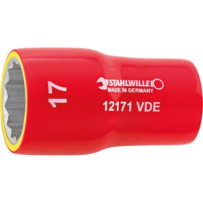 3/8" (10mm) VDE-Steckschlüsseleinsatz SW.20mm L.52mm