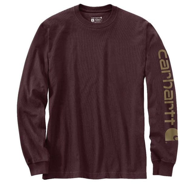 Herren T-Shirt SLEEVE LOGO T-SHIRT L/S, port, Größe M