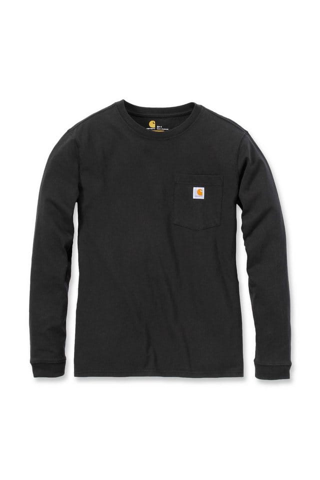 Damen Langarmshirt WORKW POCKET L/S T-SHIRT, schwarz, Größe M