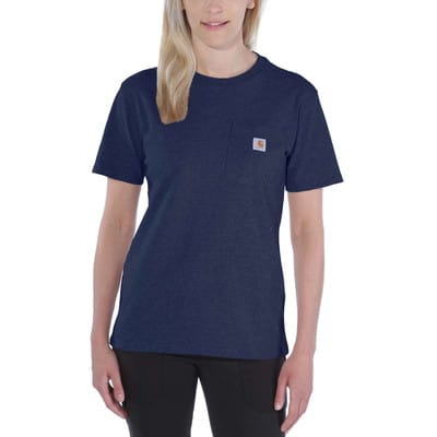 Damen T-Shirt WORKW POCKET S/S T-SHIRT, navy, Größe XS