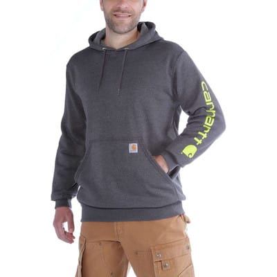 Herren Kapuzensweater SLEEVE LOGO HOODED SWEATSHIRT, carbon heather, Größe M