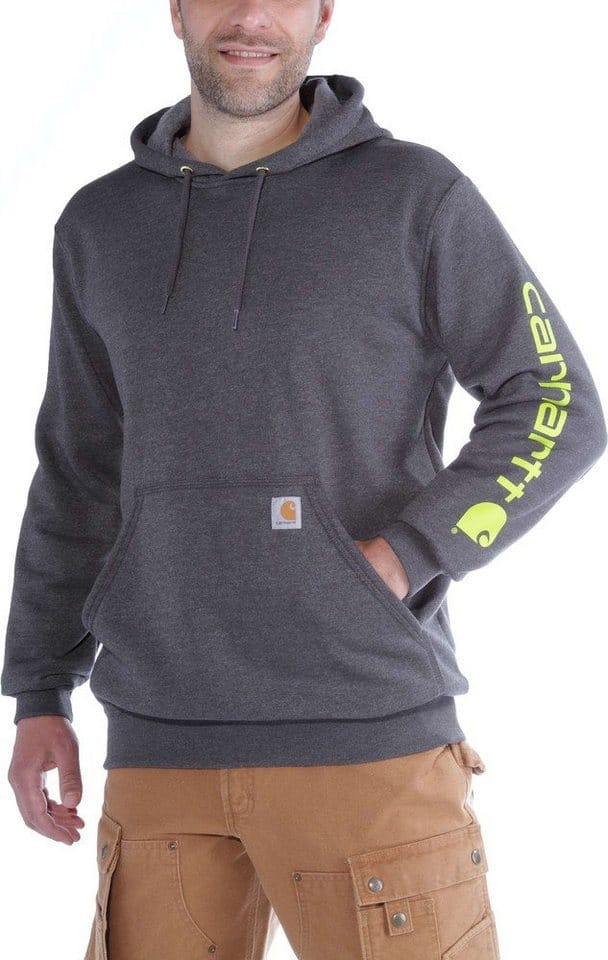 Herren Kapuzensweater SLEEVE LOGO HOODED SWEATSHIRT, carbon heather, Größe XL