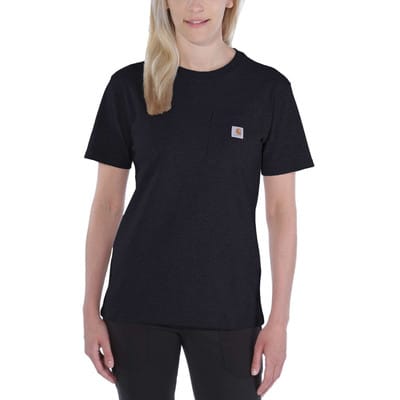 Damen T-Shirt WORKW POCKET S/S T-SHIRT, schwarz, Größe XS