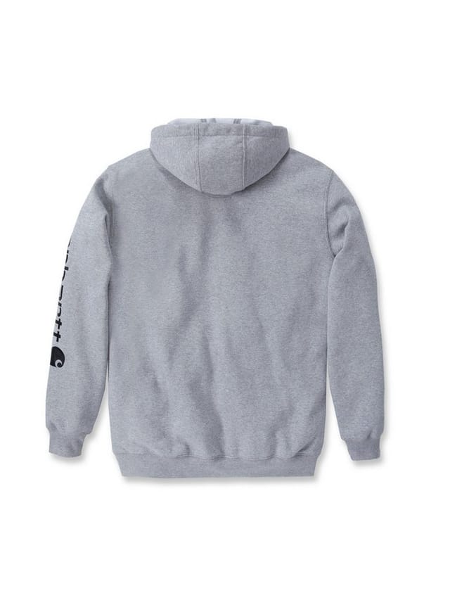 Herren Kapuzensweater SLEEVE LOGO HOODED SWEATSHIRT, heather grey/schwarz, Gr. S