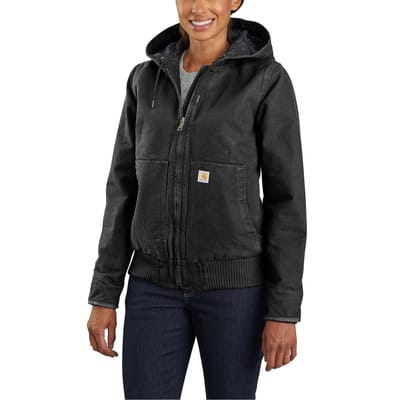 Damen Jacke WASHED DUCK ACTIVE JACKETS, schwarz, Größe S
