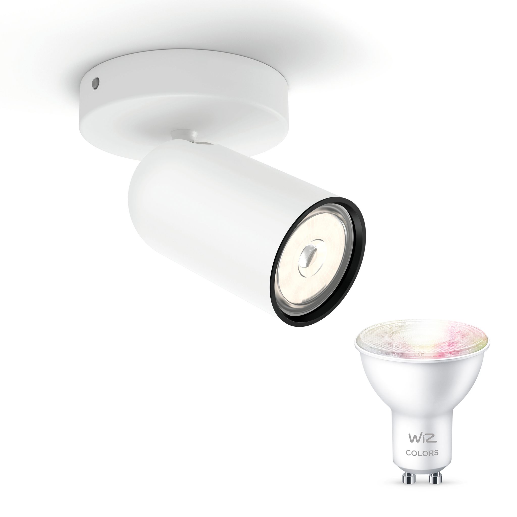 Wiz Pongee Aufbauspot Mit 1 Lichtpunkt Gu10 (weiß) Weißes Und Farbiges Licht - Steuerbar Über Wlan