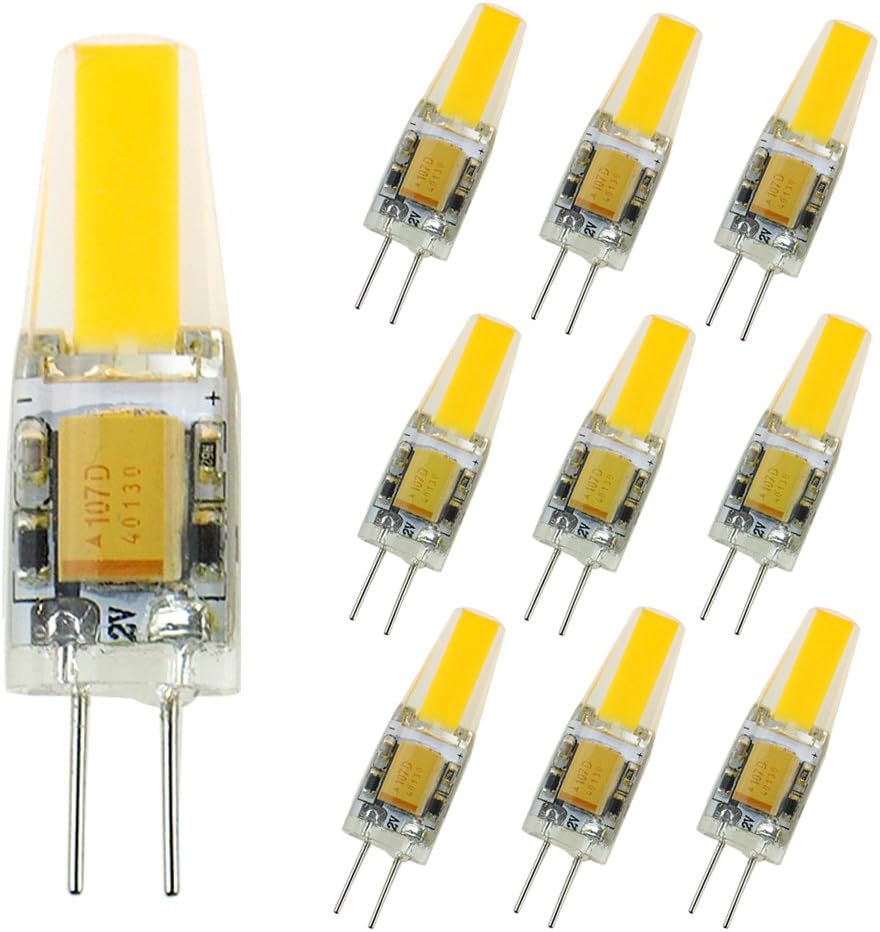 10er-packung, G4 Led 12v Ac/dc Cob Led-lampe, 6w Kaltweiß, 360° Abstrahlwinkel