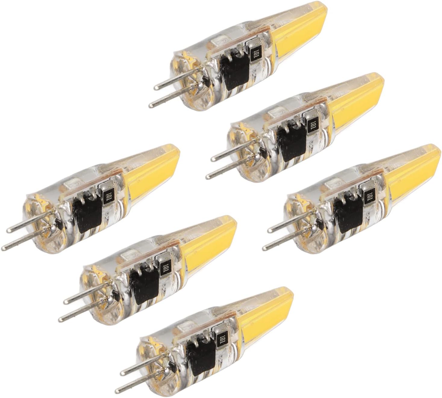 6 Stück 6w 500lm G4 Led Cob Gel-lampe Energiesparlampe Für Deckenleuchte, Wandleuchte, Tischleuchte 220v (warmweiß 3000k)