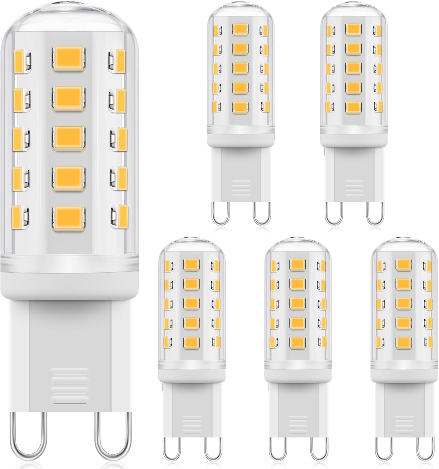 Dimmbare G9-led-lampe, 3 W, Warmweiß 2700 K, Entspricht Einer 40-w-g9-halogenlampe, Energiespar-led-lampe, Flimmerfrei, 6er-pack [energieklasse D]
