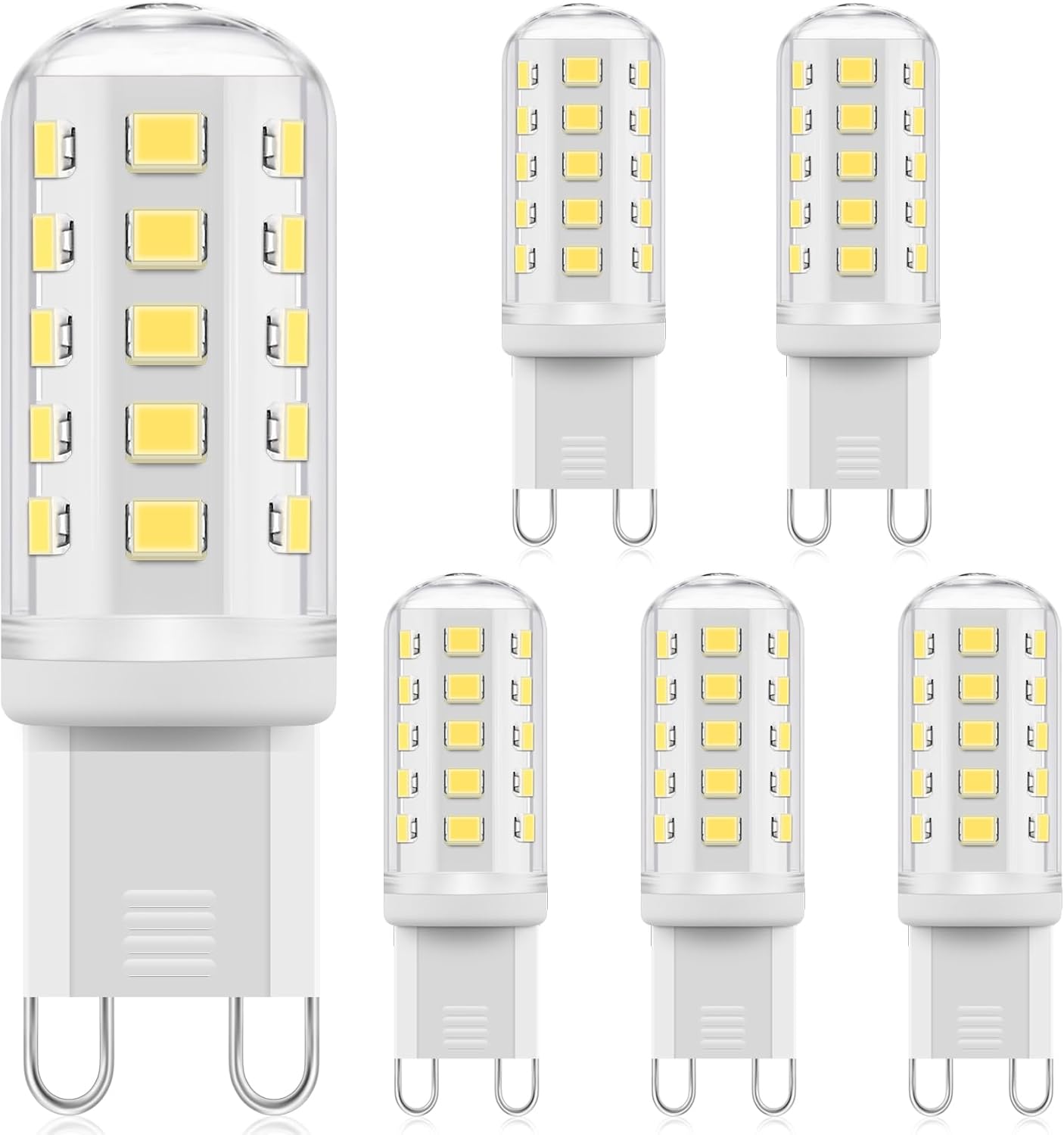 Dimmbare G9-led-lampe, 3 W, Kaltweiß 6000 K, Entspricht Einer 40-w-g9-halogenlampe, Energiespar-led-lampe, Flimmerfrei, 6er-pack [energieklasse D]