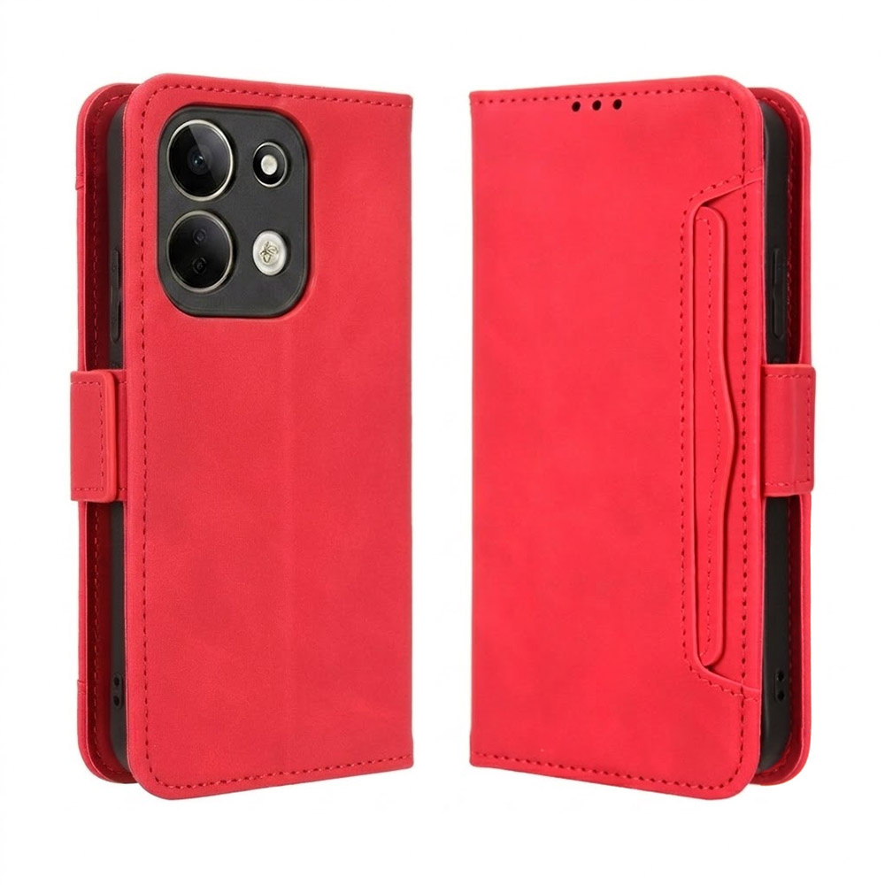Klapphülle Für Xiaomi Redmi 17 4g/5g, Mit Kartenfach, Rot