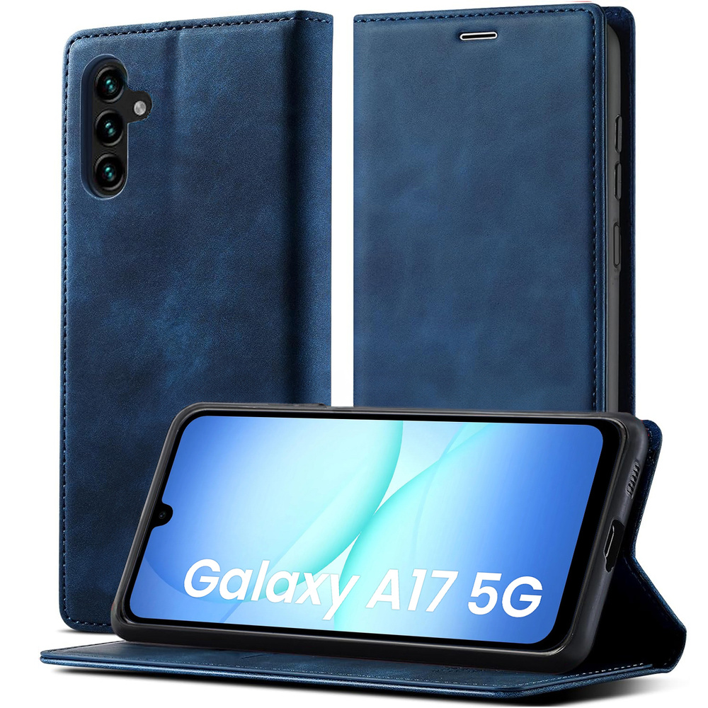 Samsung Galaxy A17 5g Smart Suede Flip Case - Marineblau