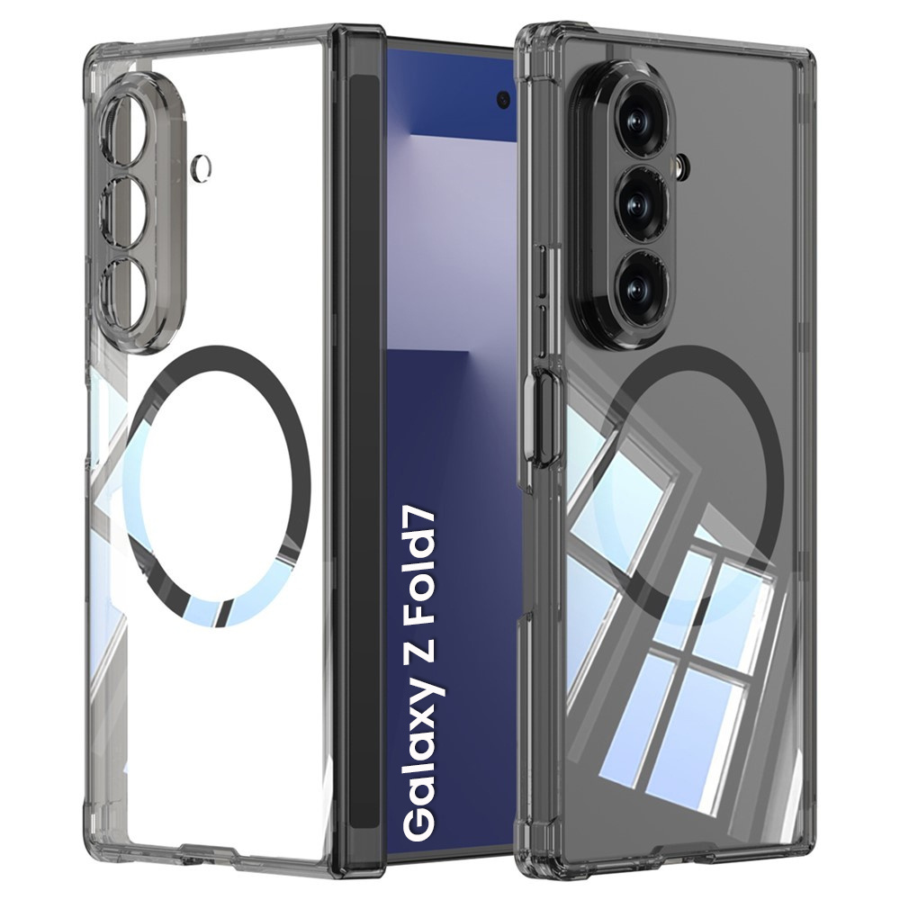 Gkk Magnethülle Für Samsung Galaxy Z Fold7 5g – Transparent/schwarz