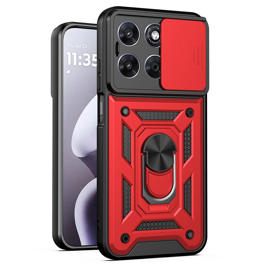 Gepanzerte Schutzhülle Für Motorola Moto G57 Power, Camshield Slide, Rot