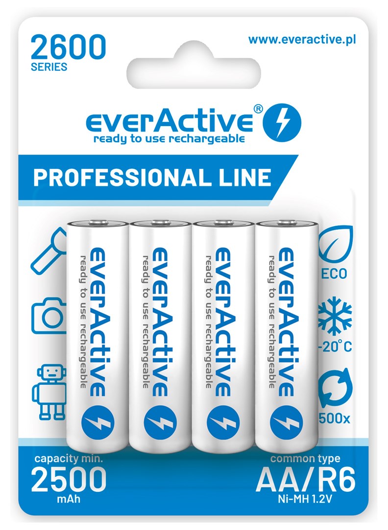 Rechargeable Batteries Everactive Ni-mh R6 Aa 2600 Mah Professional Line