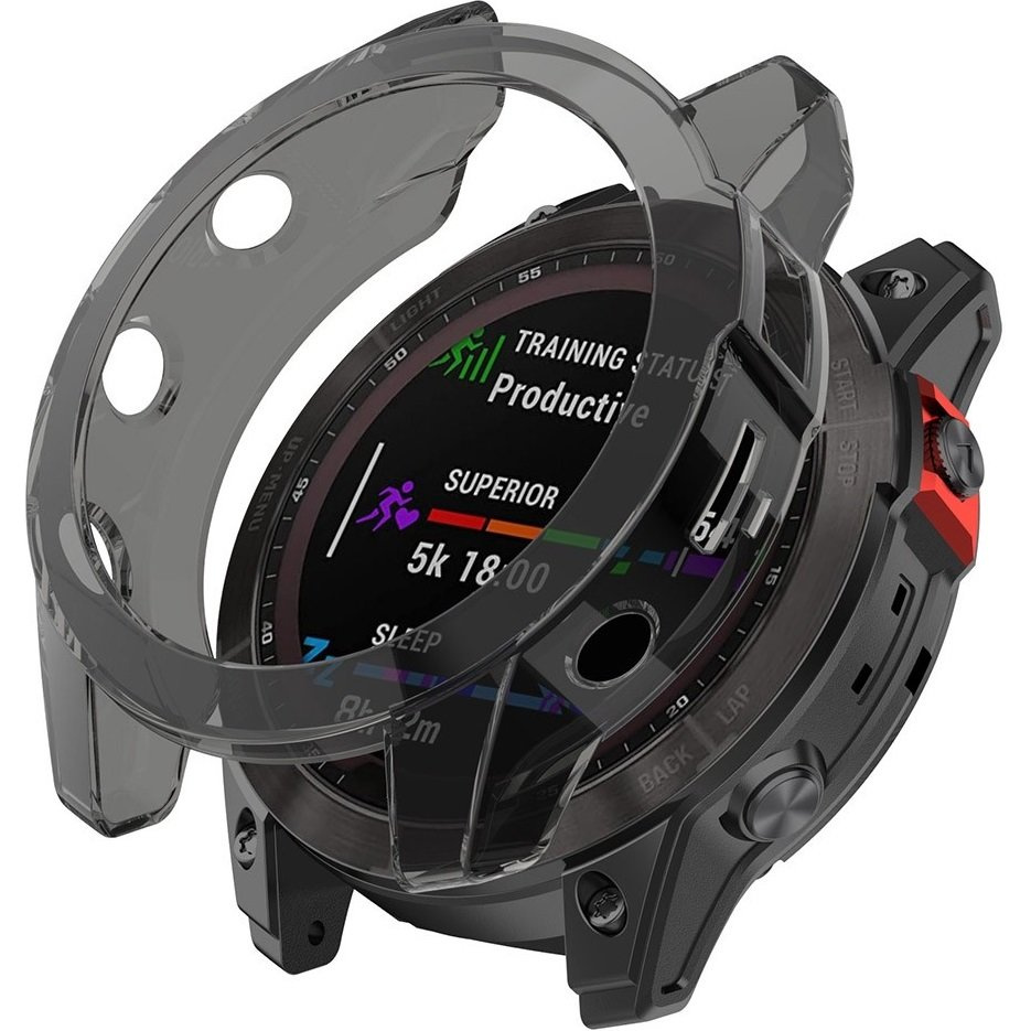 Garmin Fenix 7x Hülle, Transparent Schwarz