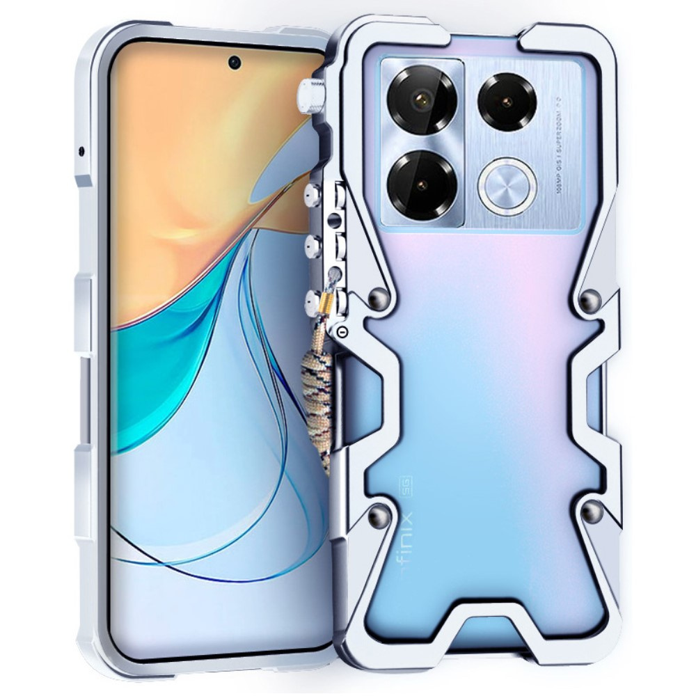 Schutzhülle Für Infinix Note 40 Pro, Rahmen Aus Aluminiumlegierung, Silber