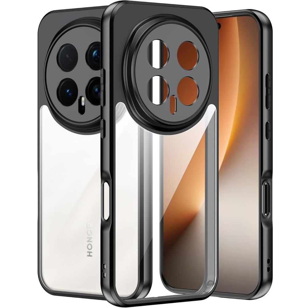 Honor Magic 8 Pro Fusion Hybrid-hülle, Transparent Mit Schwarzem Rahmen