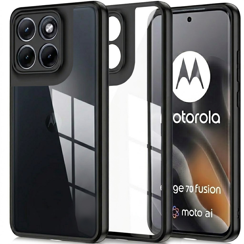 Schutzhülle Für Motorola Edge 70 Fusion, Fusion Hybrid, Transparent Mit Schwarzem Rahmen