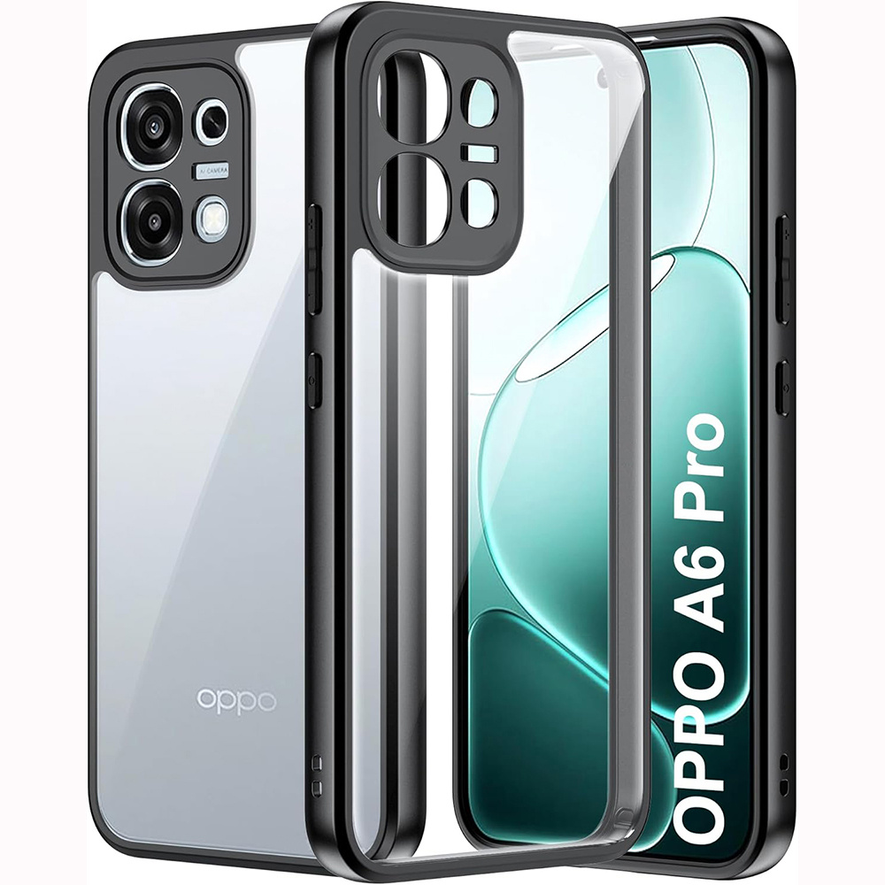 Oppo A6 Pro 5g Fusion Hybrid-hülle, Transparent Mit Schwarzem Rahmen