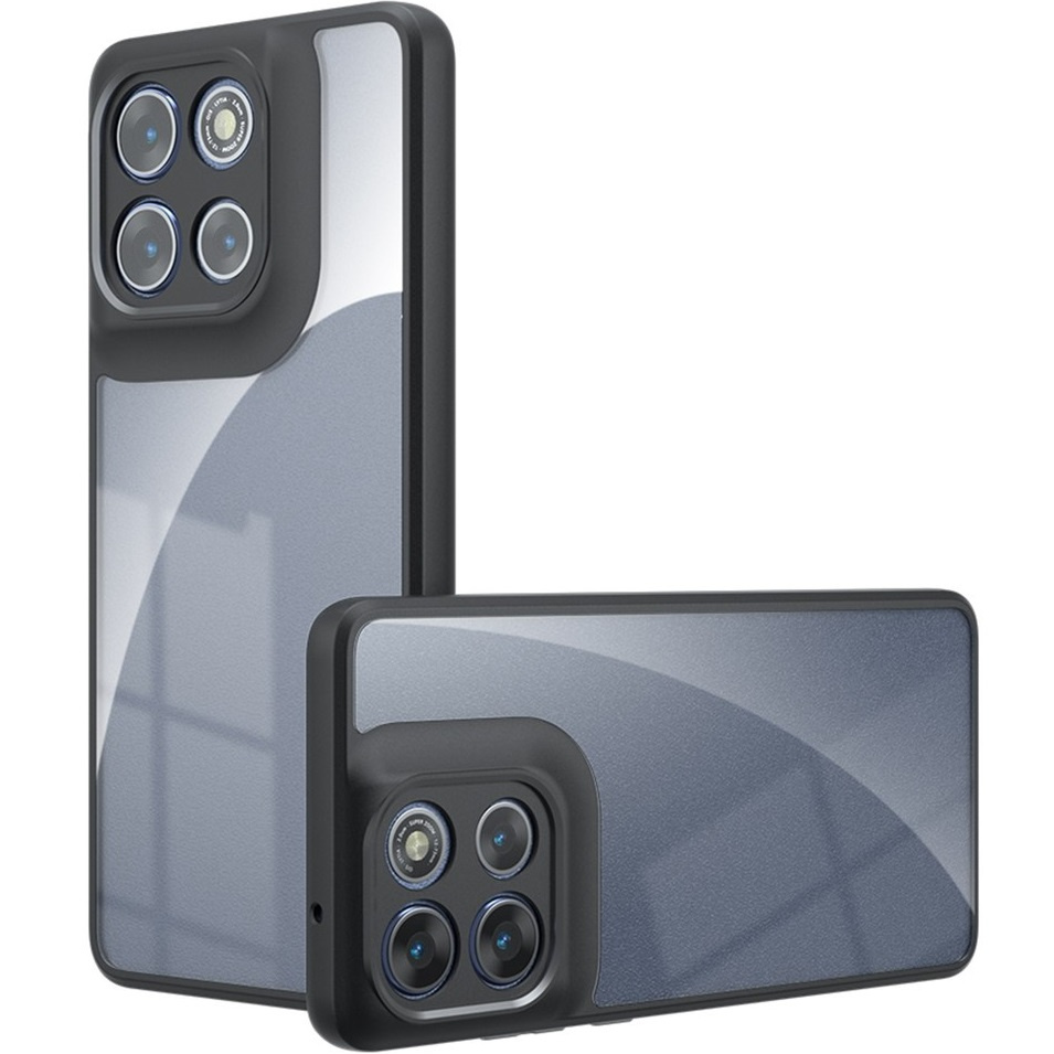 Schutzhülle Für Motorola Moto G86 5g / G86 Power 5g, Mit Kameraschutz, Transparent Mit Schwarzem Rahmen