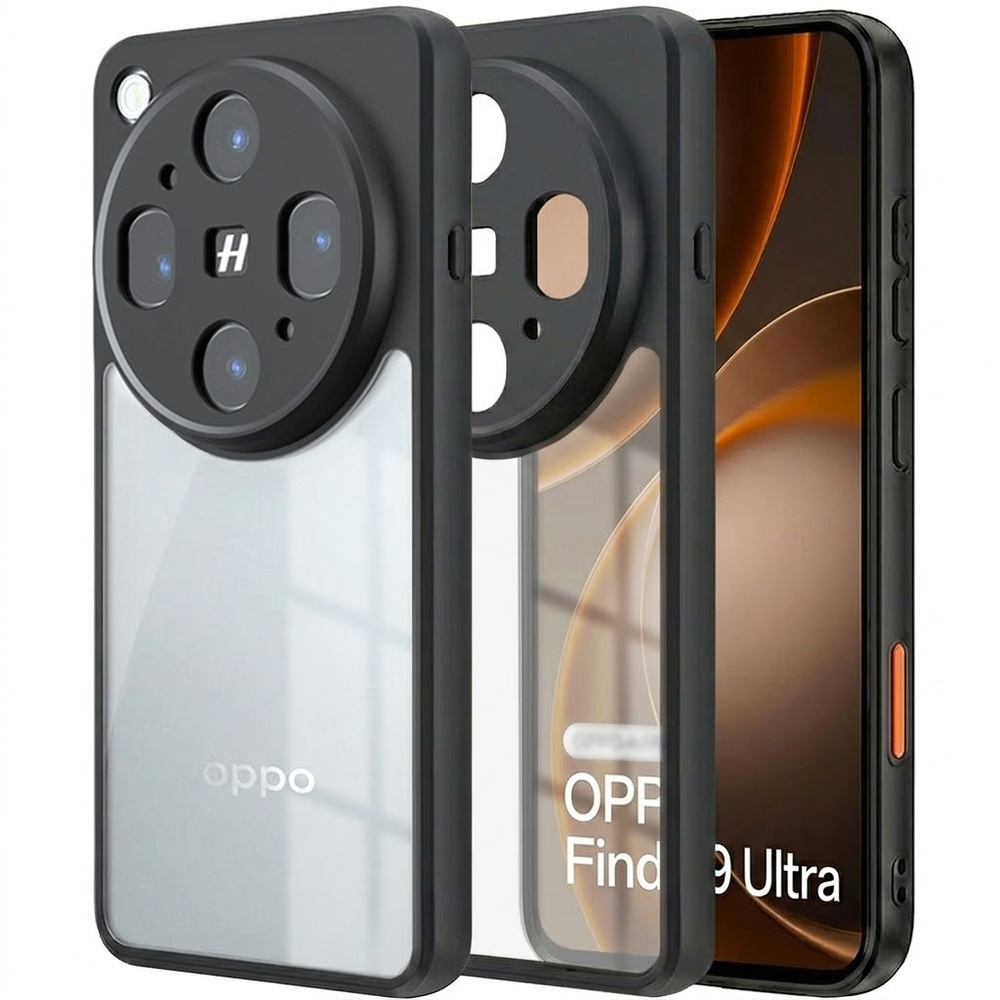 Oppo Find X9 Ultra Fusion Hybrid-hülle, Transparent Mit Schwarzem Rahmen