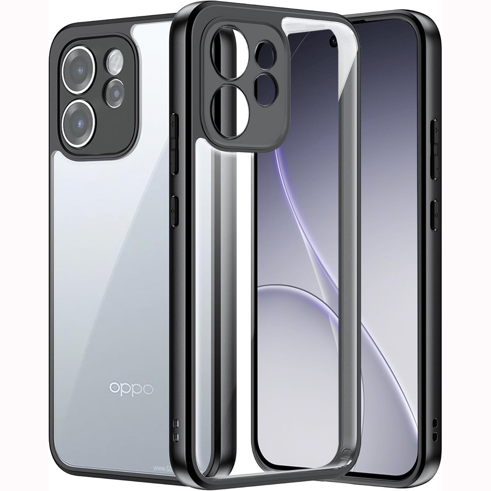 Oppo Reno 15 Pro Fusion Hybrid Hülle, Transparent Mit Schwarzem Rahmen
