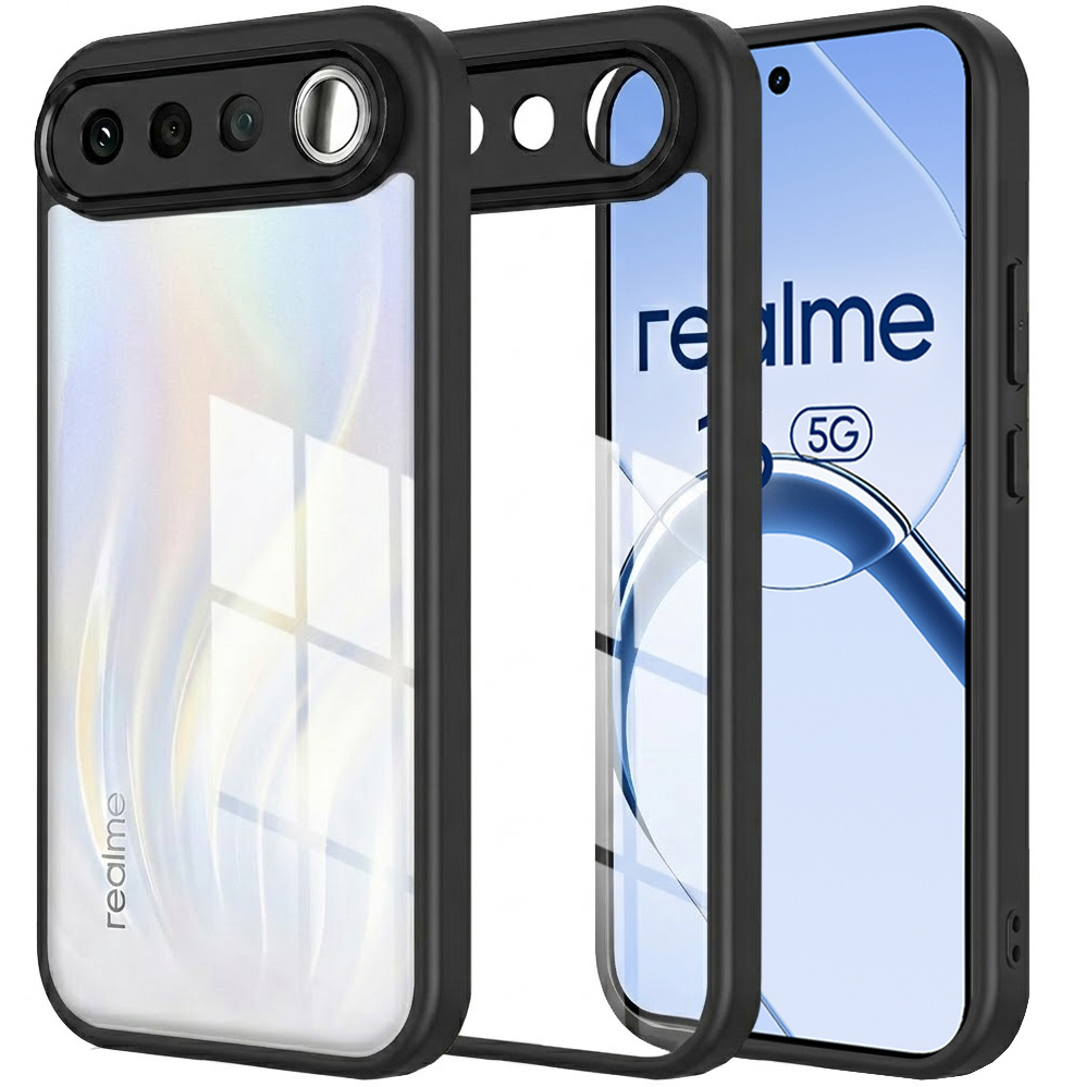 Realme 16 5g Fusion Hybrid-hülle, Transparent Mit Schwarzem Rahmen