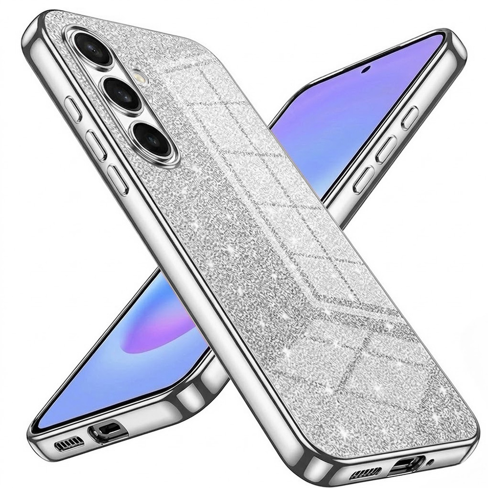 Schutzhülle Für Samsung Galaxy A57 5g, Glitzerhülle Camshield, Silber