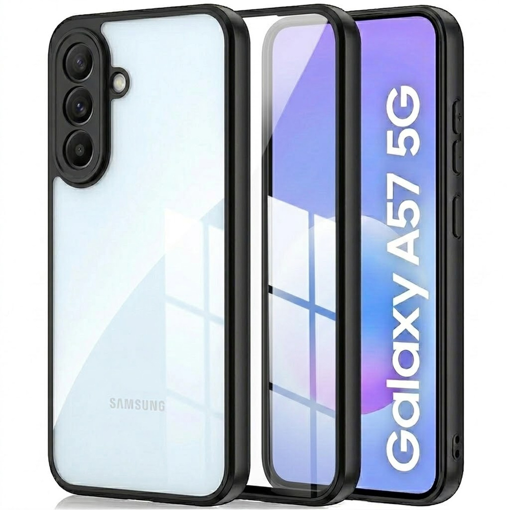 Samsung Galaxy A57 5g Fusion Hybrid Hülle, Transparent Mit Schwarzem Rahmen