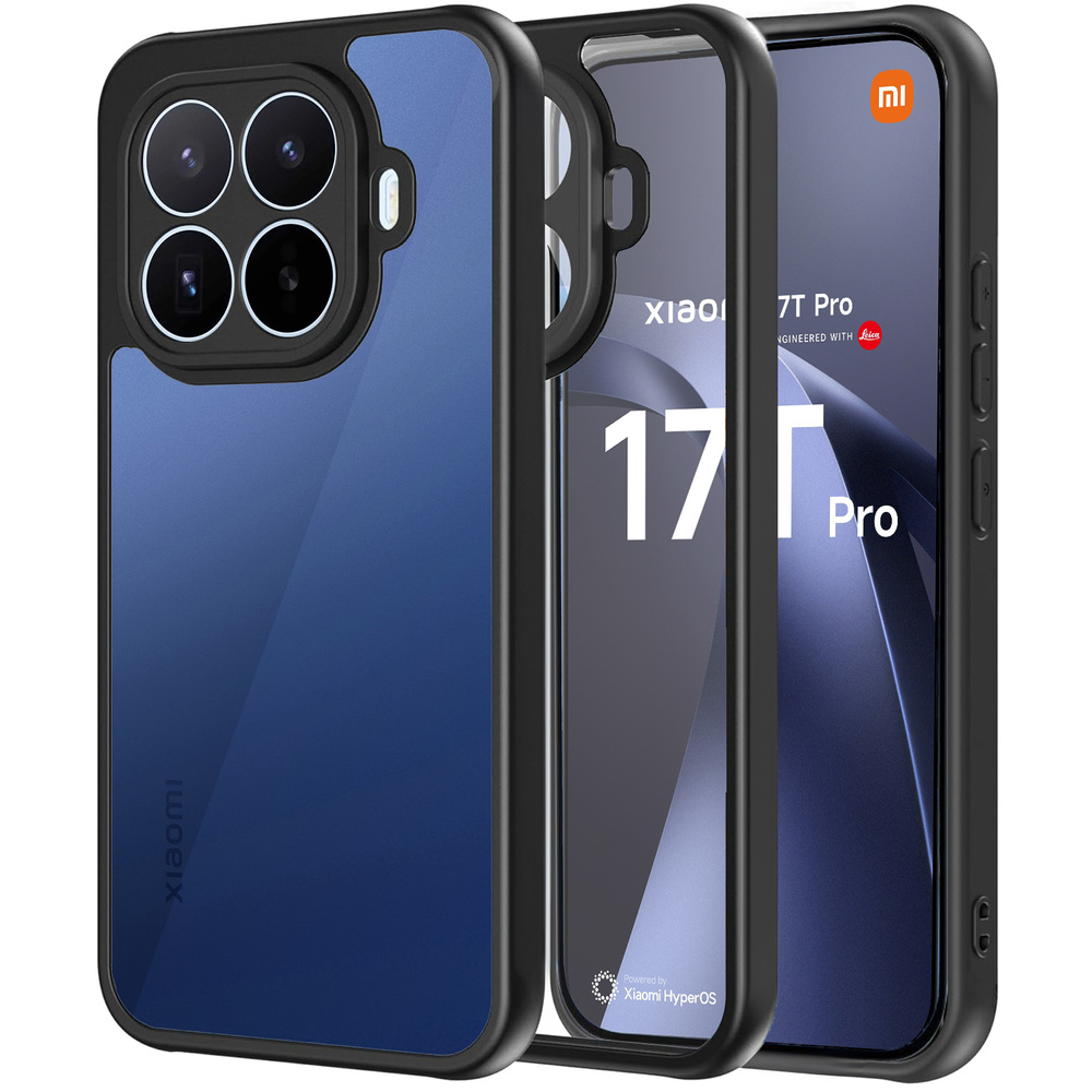 Hülle Für Xiaomi 17t Pro, Fusion Hybrid, Transparent Mit Schwarzem Rahmen