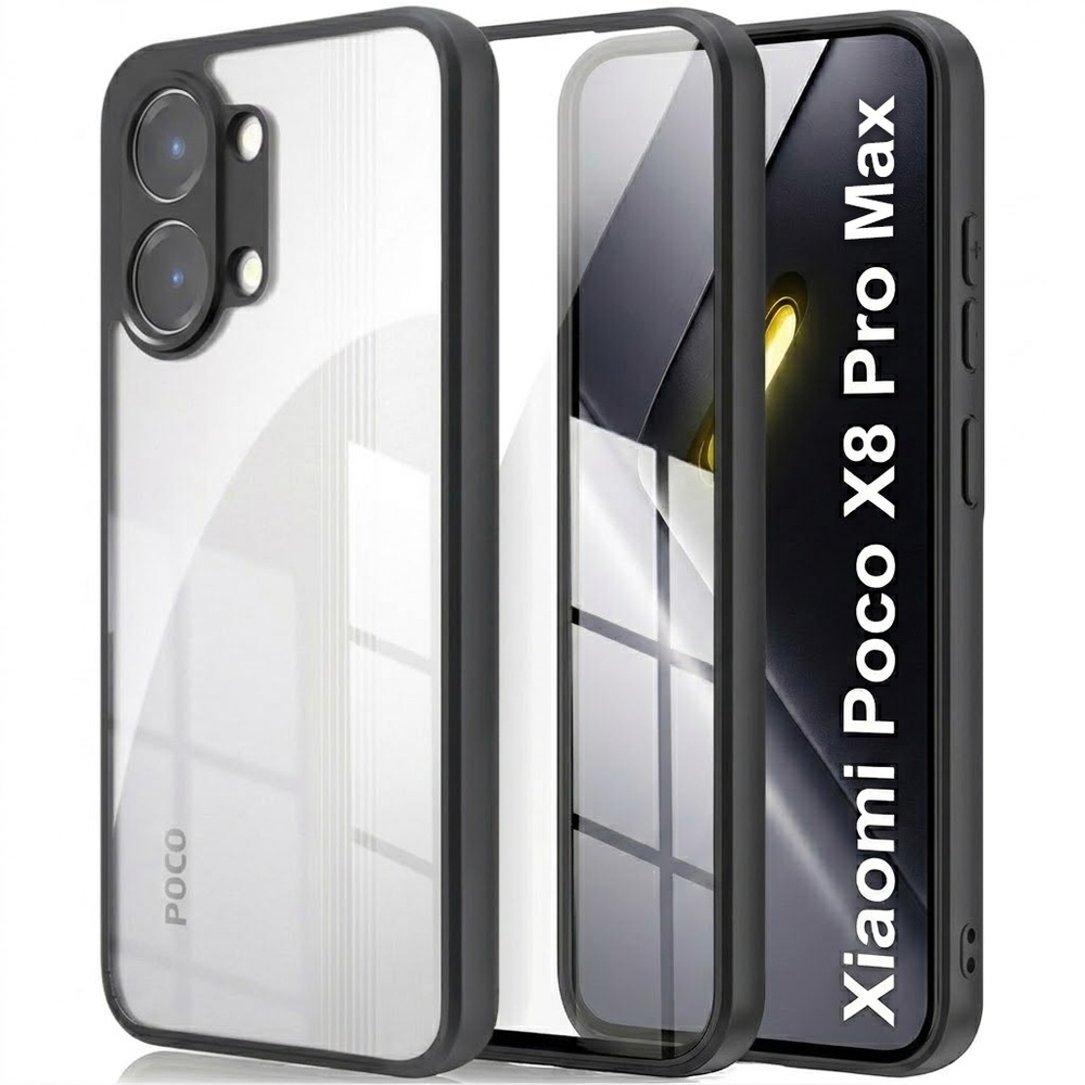 Schutzhülle Für Xiaomi Poco X8 Pro Max, Fusion Hybrid, Transparent Mit Schwarzem Rahmen