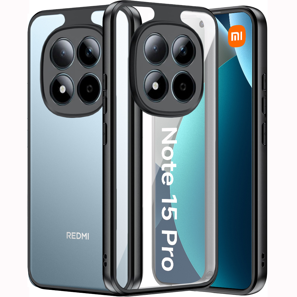 Schutzhülle Für Xiaomi Redmi Note 15 Pro 4g, Fusion Hybrid, Transparent Mit Schwarzem Rahmen
