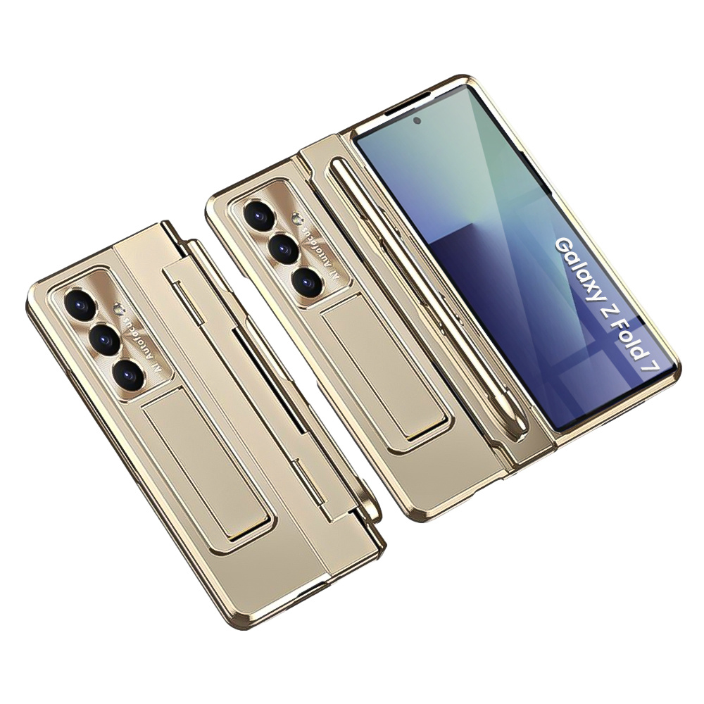 Samsung Galaxy Z Fold7 5g Schutzhülle Mit Scharnierschutz, Glas Und Stift – Gold